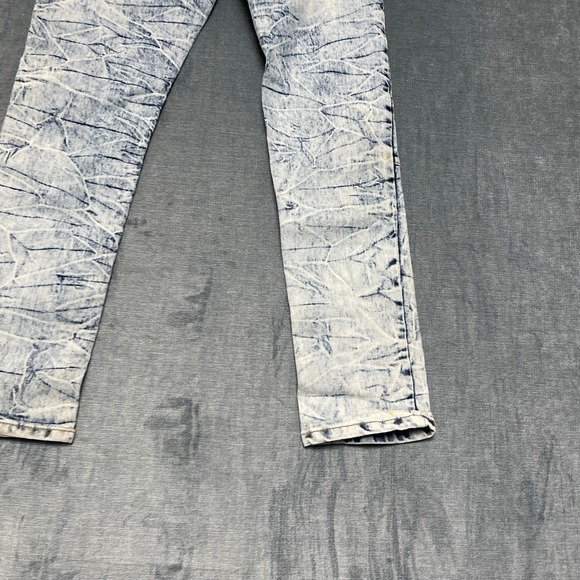 WT02 Jeans Mens 36/30 Blue Denim Cotton Stretch Mid Rise Stacked Straight Leg - Picture 12 of 15